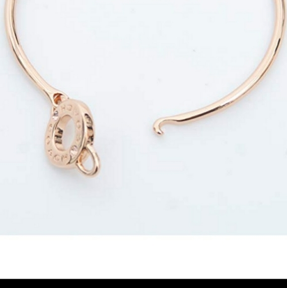 New Coach Gold Open Circle Pave Hook Bangle Bracelet - Picture 6 of 9